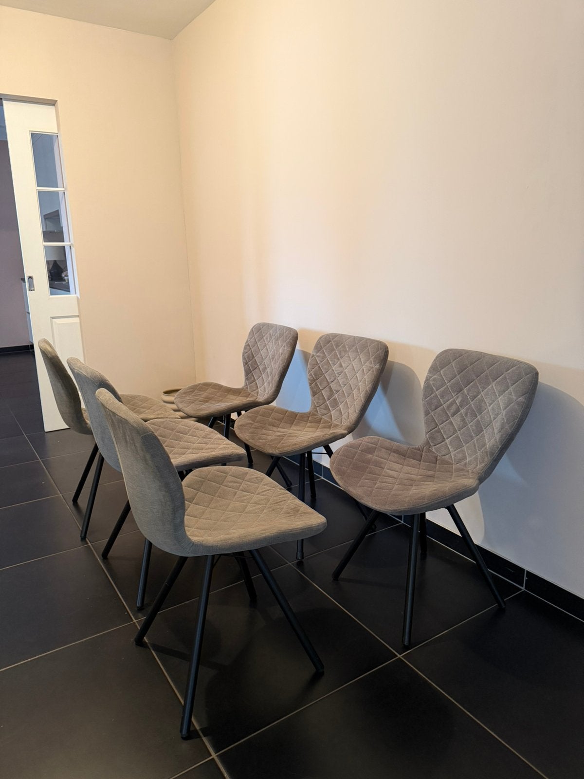 Set van 6 eetkamerstoelen, Ophalen, Gebruikt, Vijf, Zes of meer stoelen, Stof