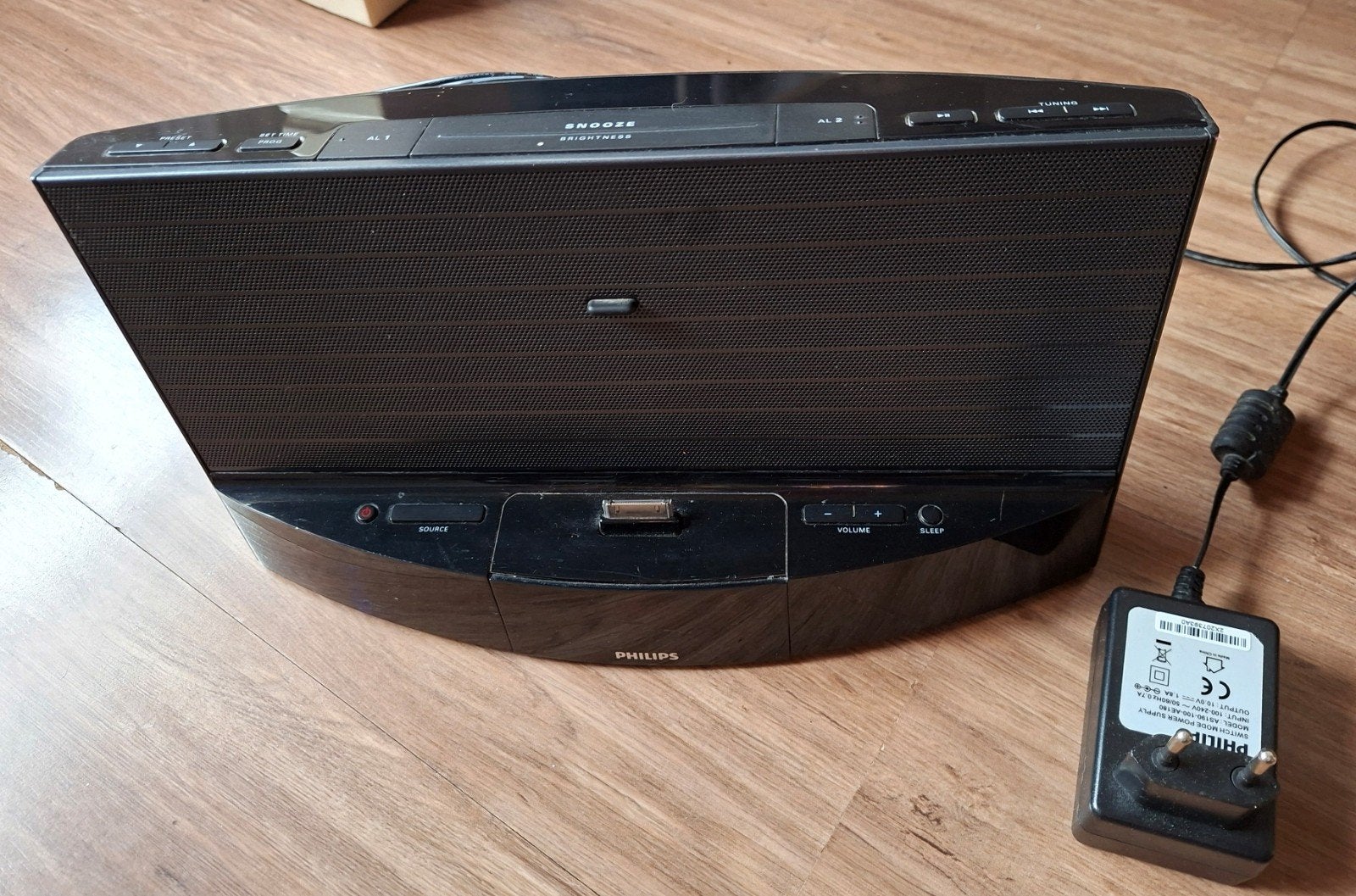 Philips iPod/iPhone Docking Station met Alarm, Ophalen of Verzenden, Gebruikt, Zwart, Overige types