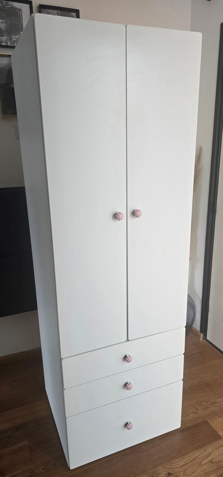 IKEA SMÅSTAD / PLATSA Kledingkast wit met 3 lades, Ophalen, Modern, functioneel, 50 tot 100 cm, 150 tot 200 cm