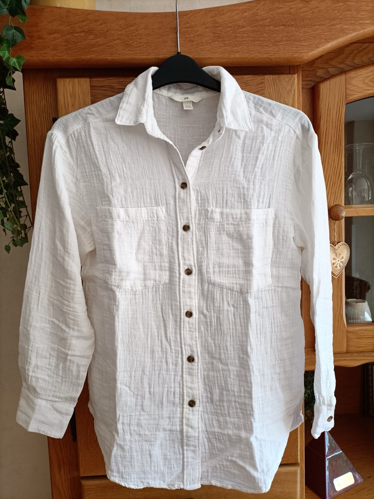 H&M Witte Blouse - Maat XS, Kleding | Dames, Ophalen of Verzenden, Zo goed als nieuw, Maat 34 (XS) of kleiner, Wit