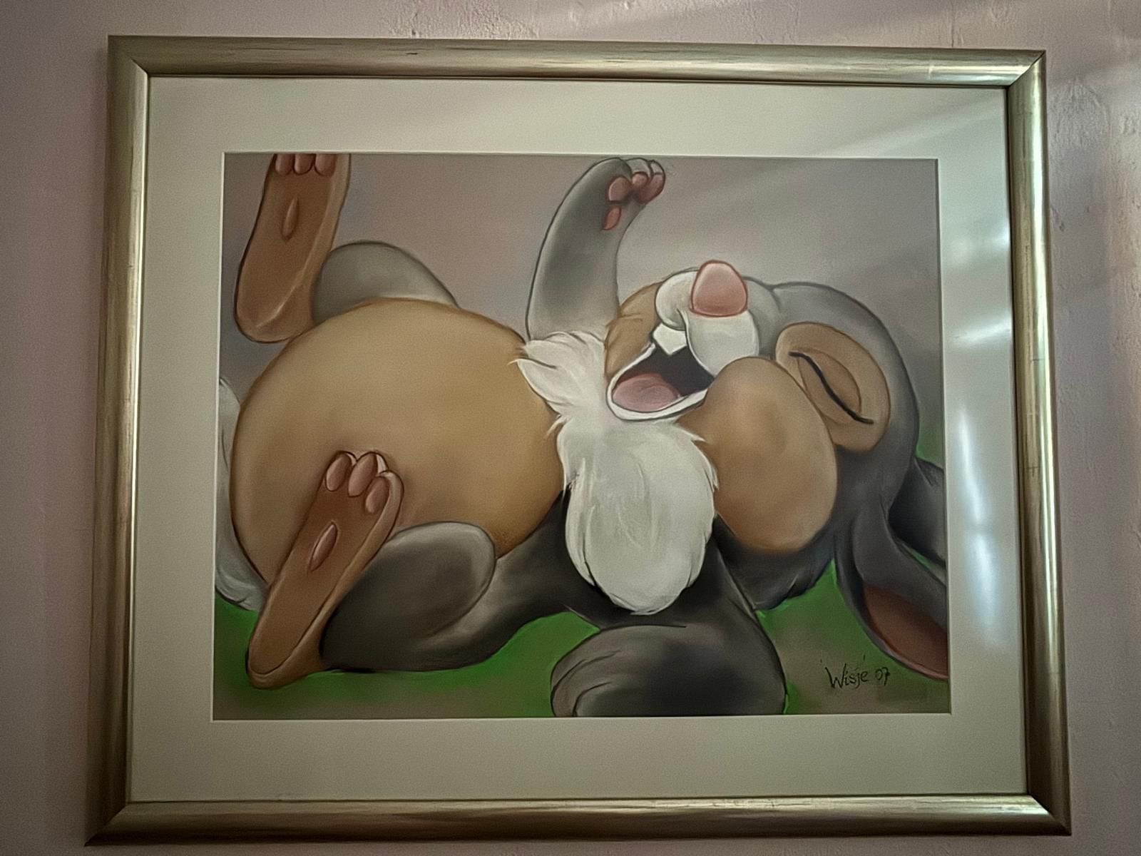 Ingelijste schilderij van Stampertje (Bambi), Ophalen, 50 – 75, Gebruikt, Schilderij