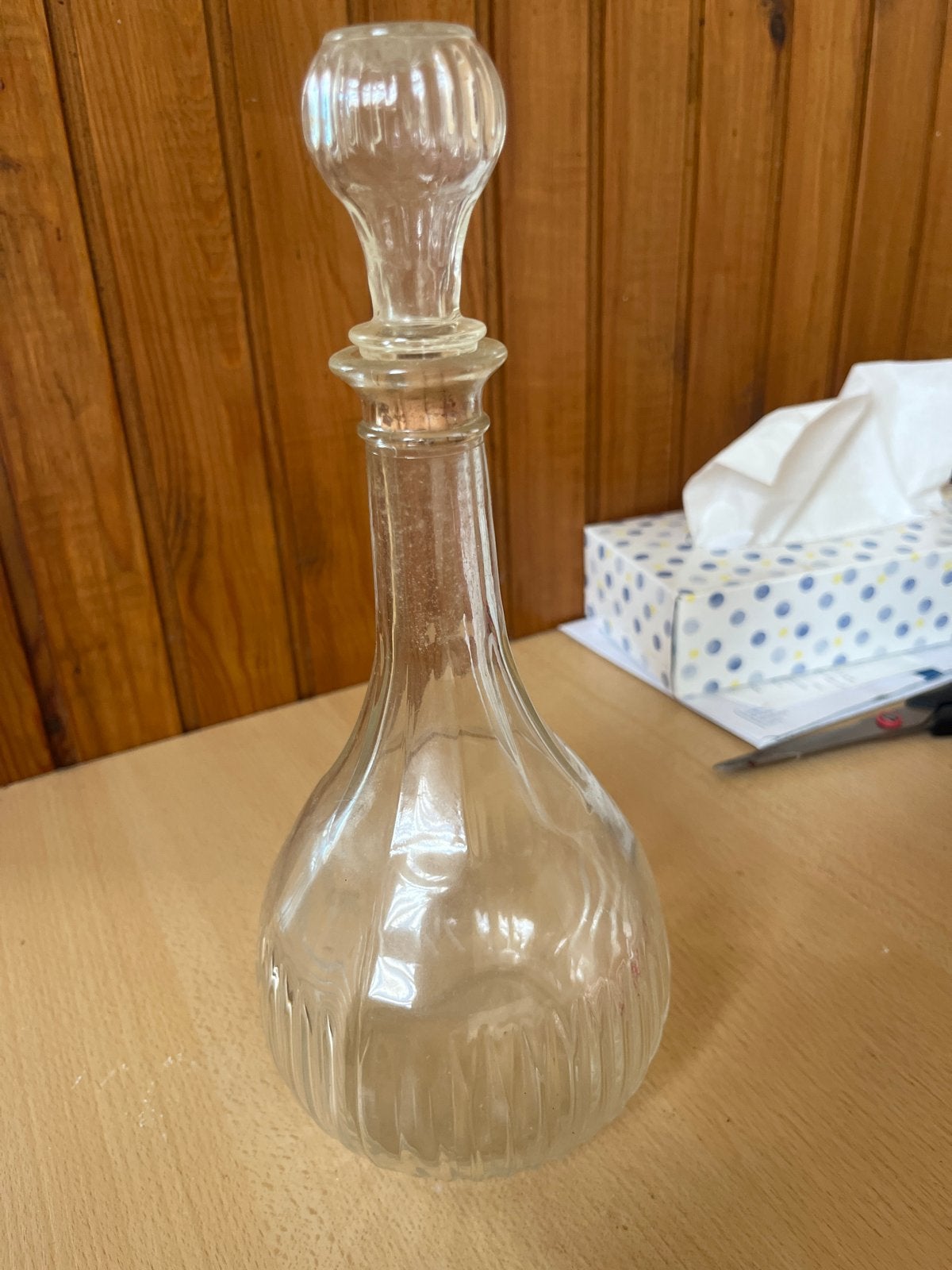 Vintage glazen karaf met stop, Ophalen
