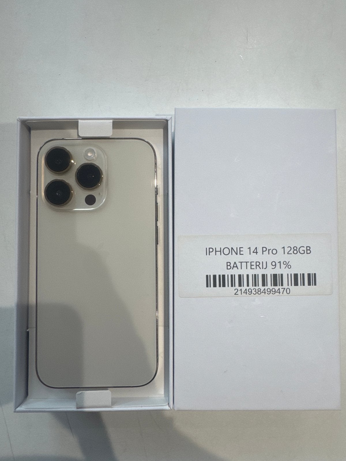 iPhone 14 Pro 128GB Goud, 91% batterij, lichte krasjes, Ophalen of Verzenden, Zonder simlock, Zonder abonnement, Goud