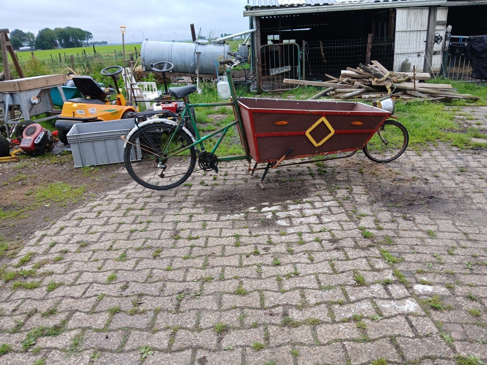 Bakfiets, Ophalen of Verzenden, Gebruikt, Schijfrem, 1 kind