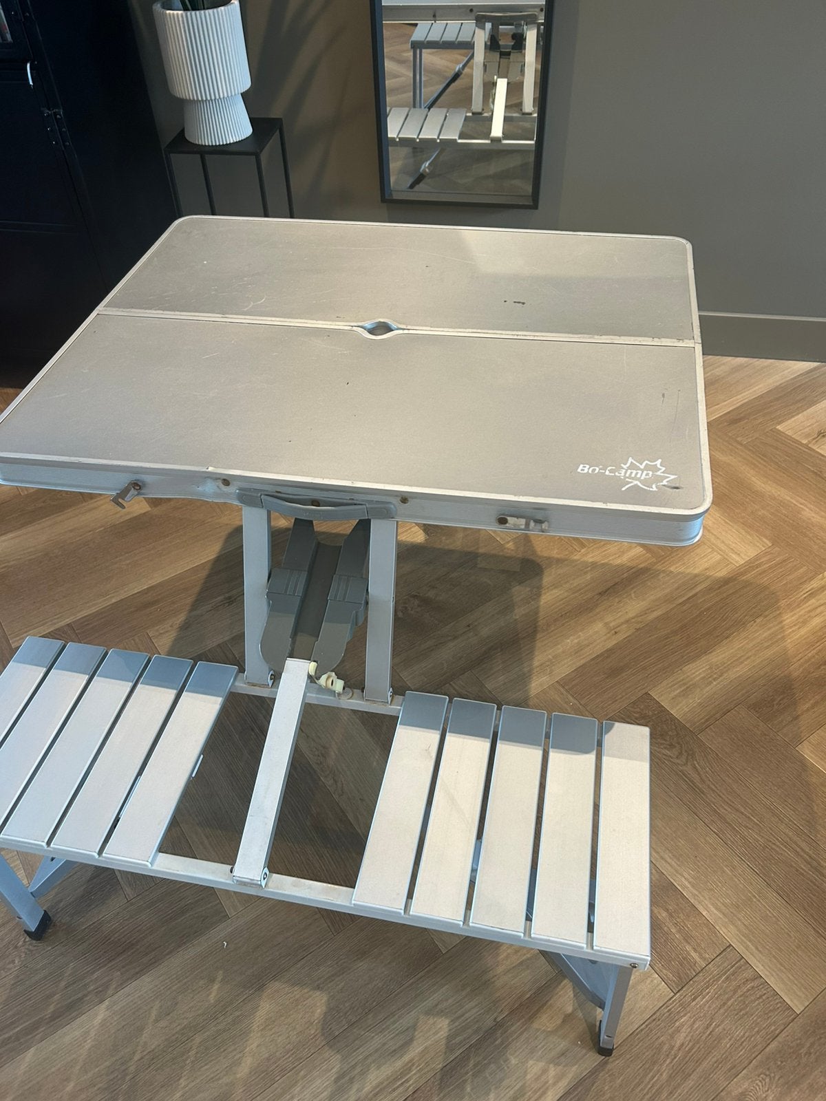 BoCamp picknicktafel vierkant, Caravans en Kamperen, Ophalen, Zo goed als nieuw, Campingtafel