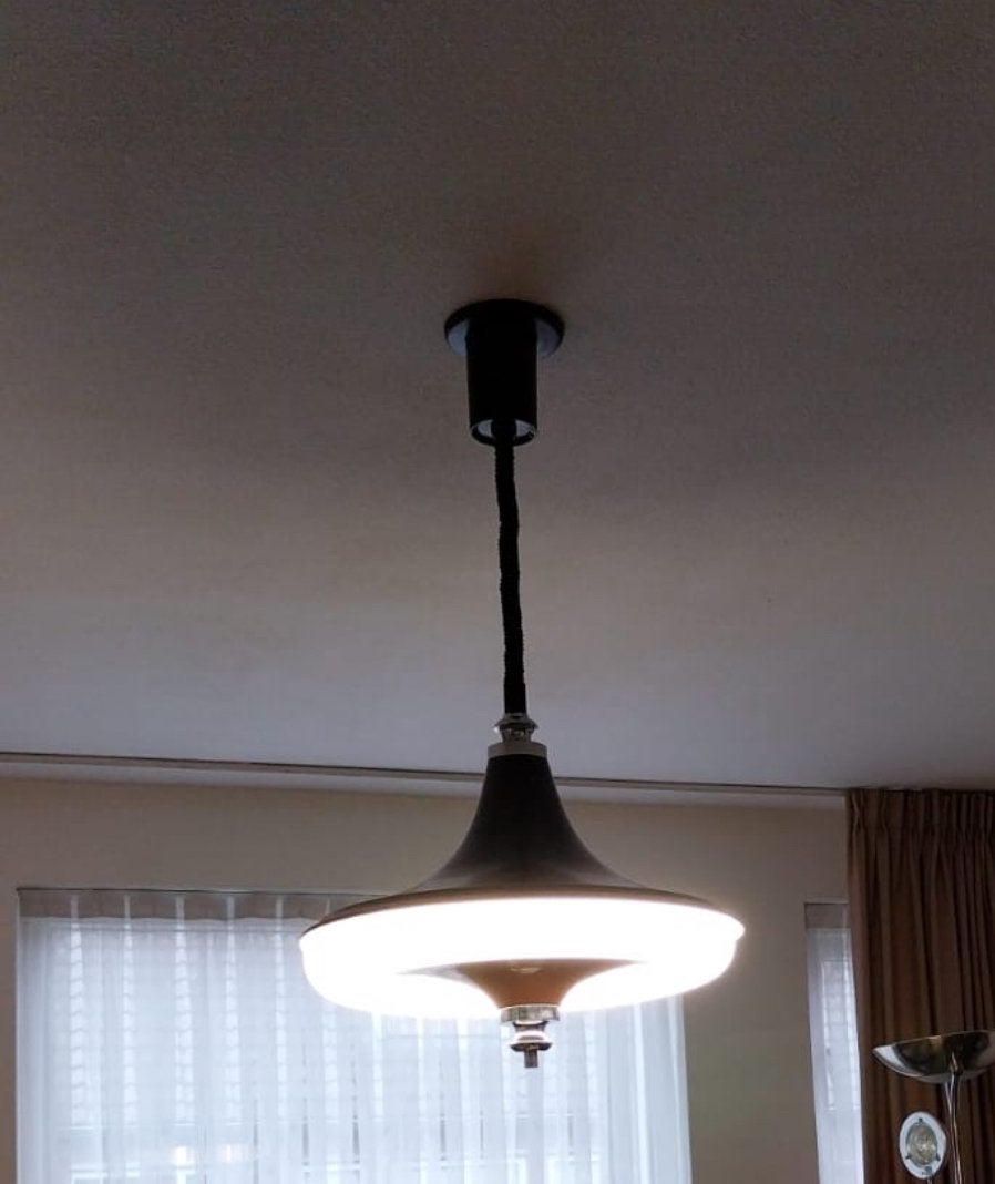 Ufo lamp, kunst en in uitstekende staat - Bruin, Ophalen, Zo goed als nieuw, Metaal