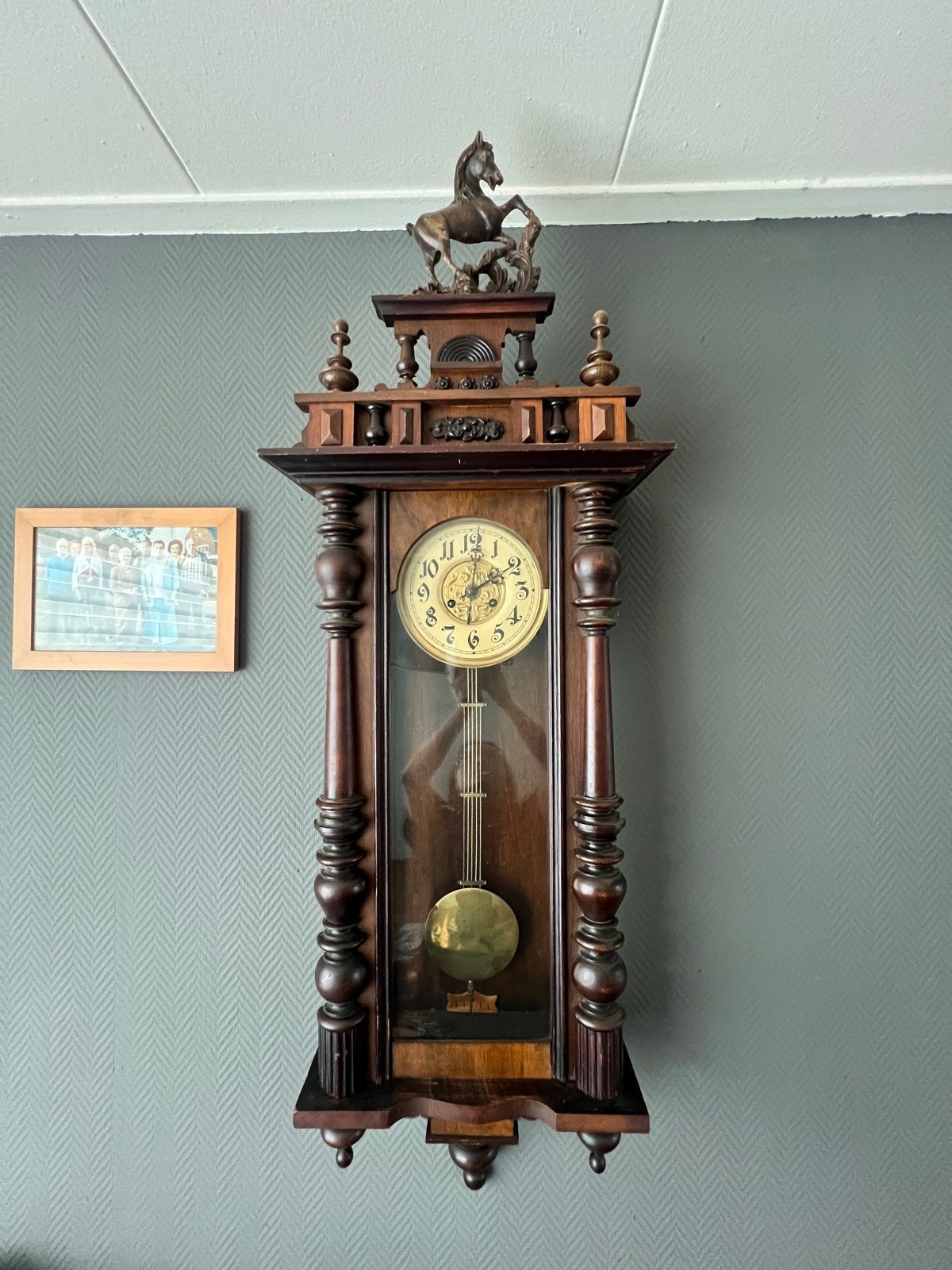 Antieke Duitse Wandklok ca. 1900, Ophalen