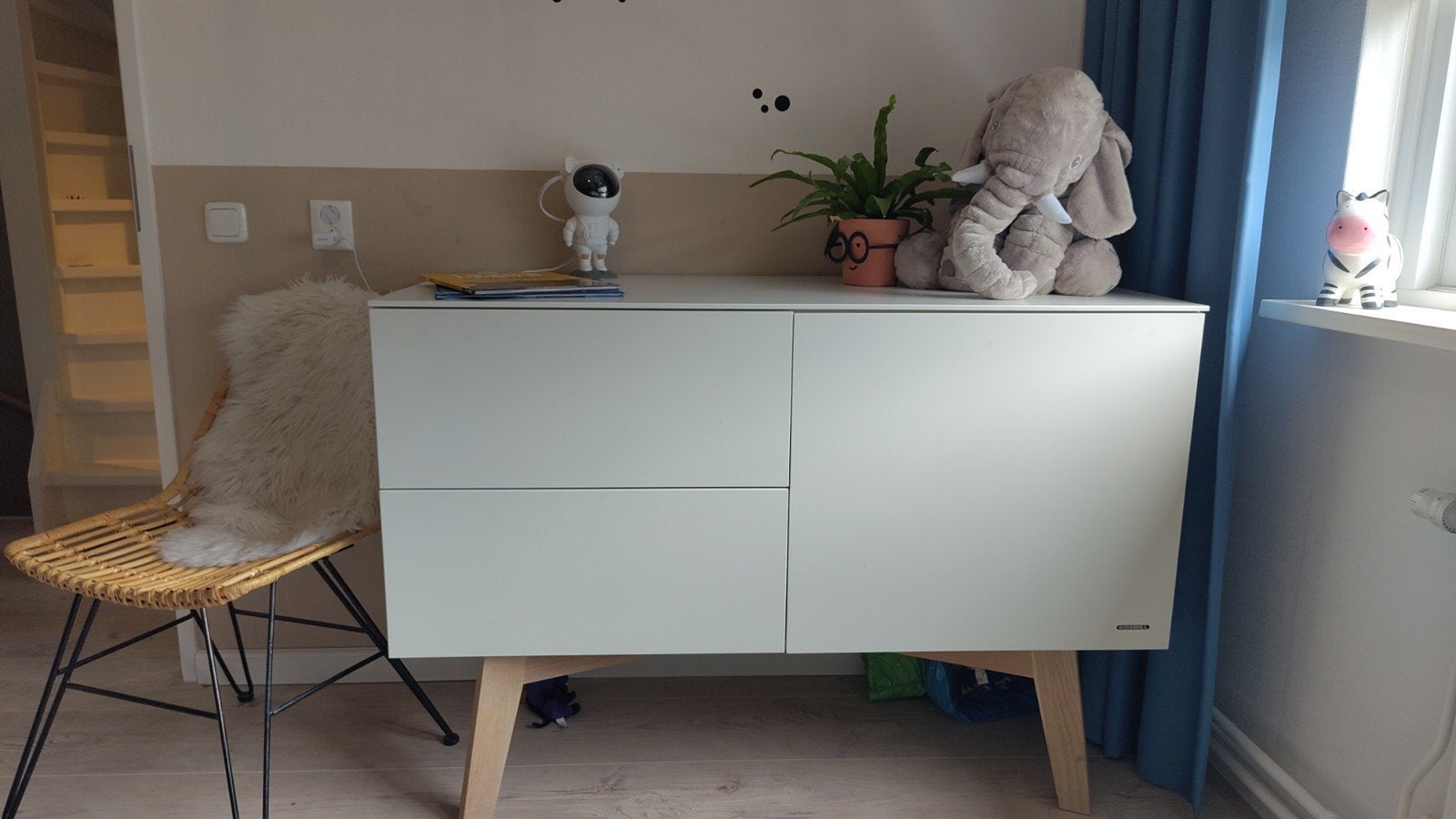 Kidsmill Sixties Commode Wit Mat / Naturel, 50 tot 70 cm, Ophalen of Verzenden, 100 cm of meer, Zo goed als nieuw