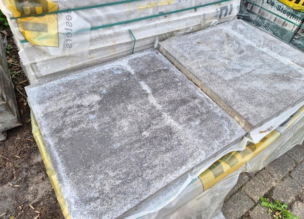 Grijs gemêleerd. 60x60x4cm terrastegels betontegels s-partij, Tuin en Terras, Tegels en Klinkers, Nieuw, Ophalen of Verzenden