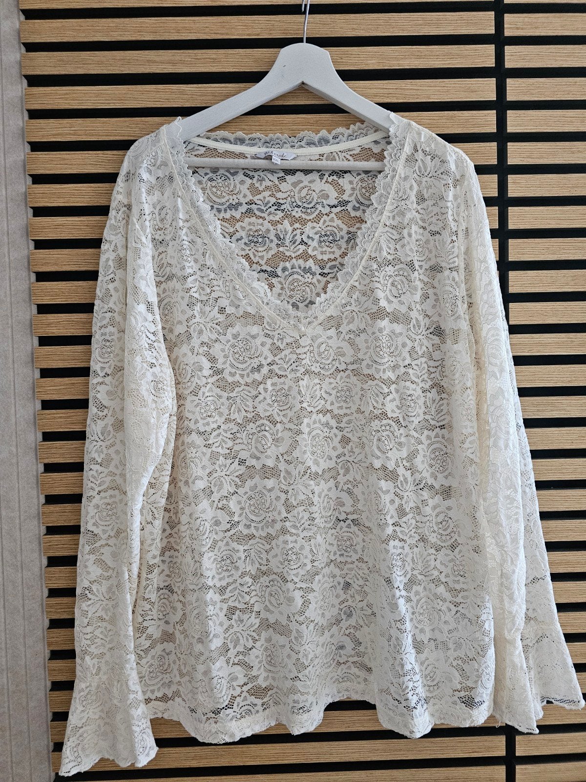 Kanten shirt met lange mouw MS mode maat XXL, Ophalen of Verzenden, Zo goed als nieuw, Zwart, Shirt of Top