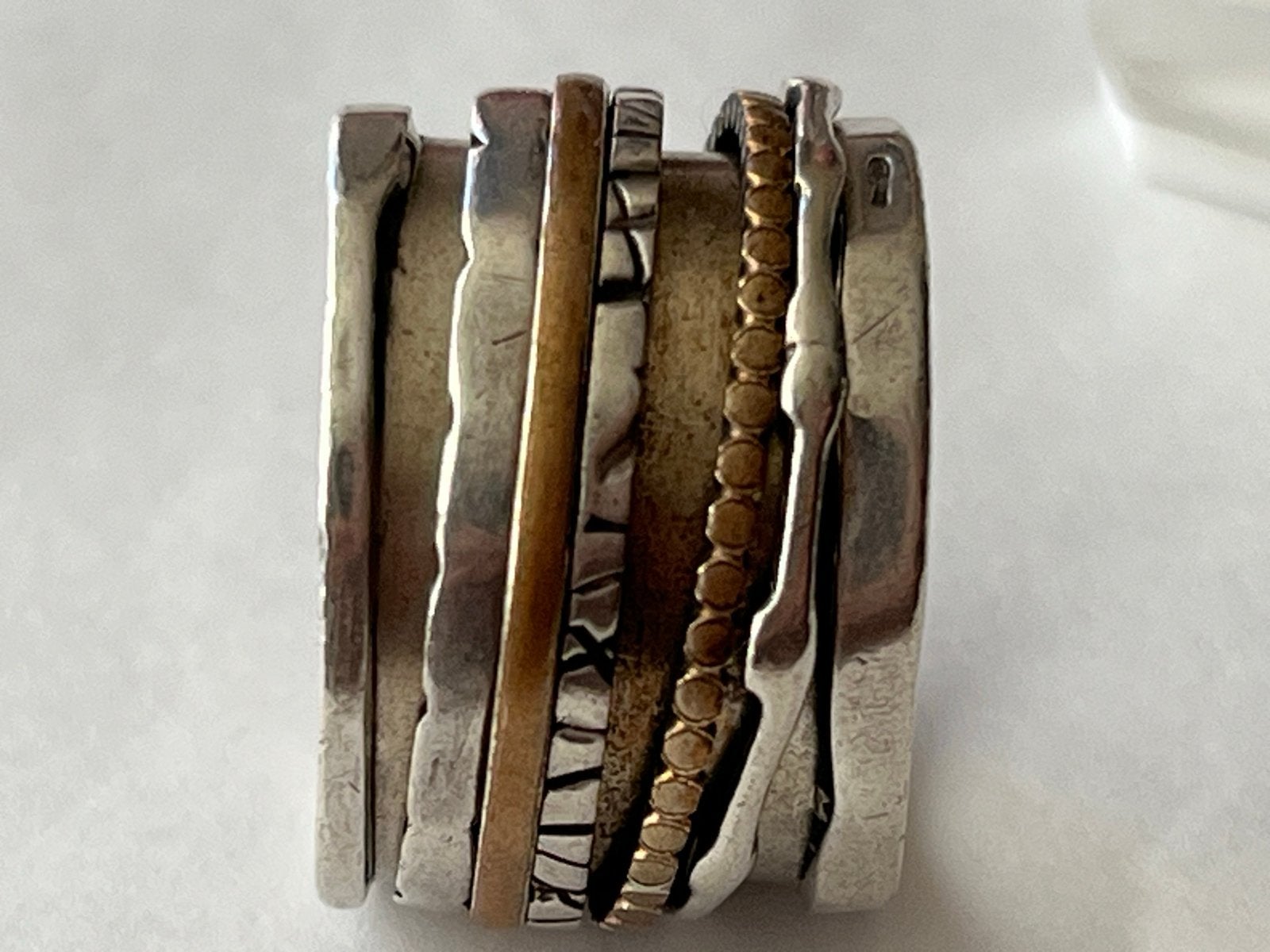 Design Zilveren en Gouden Ring Jeh Juwels Maat 17,5, Verzenden, Zo goed als nieuw, 17 tot 18, Dame