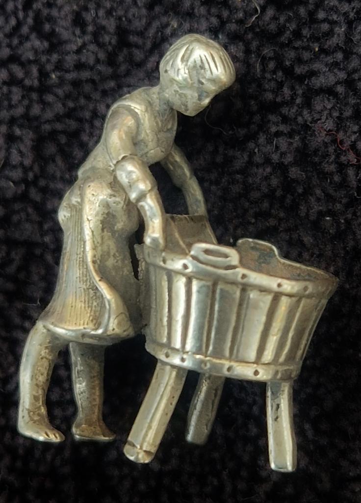 KOOPJE! Hollands gekeurd miniatuur zilver; WASVROUW & tobbe, Ophalen of Verzenden, Zilver