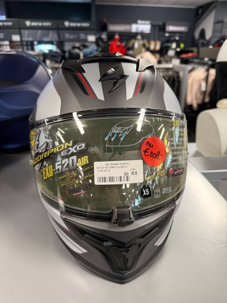 SCORPION EXO 520 AIR LEMANS, SILVER/RED, LAATSTE MAAT: XS, XS, 5 Rue Gutenberg 67720, Hoerdt, France, Ophalen of Verzenden, SCORPION SPORTS EUROPE