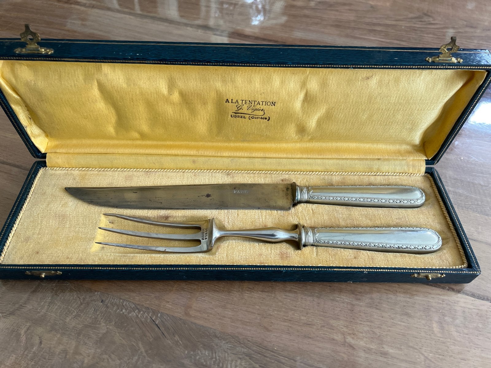 Antiek Trancheerbestek in originele doos - G. Vigier Paris, Ophalen of Verzenden