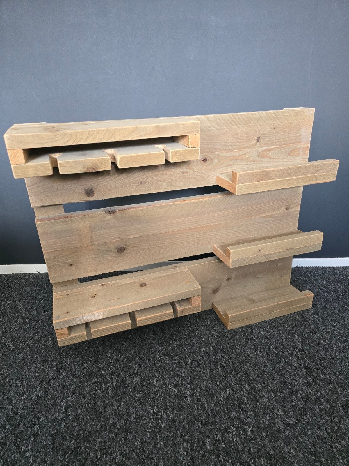 Houten wijnrek met glazenhouders, Ophalen, Zo goed als nieuw, Hout, Minder dan 5 flessen