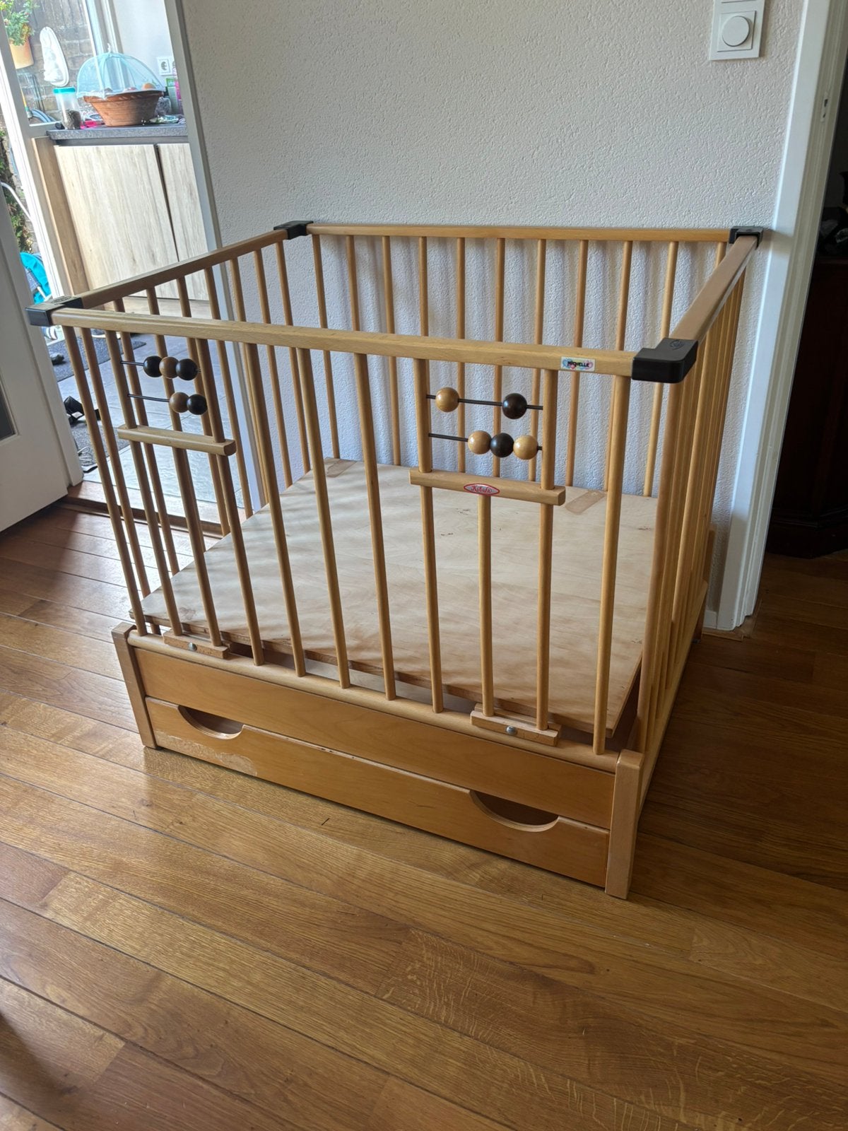 Baby box 100 x 80, Ophalen, Zo goed als nieuw, Vierkant, In hoogte verstelbaar