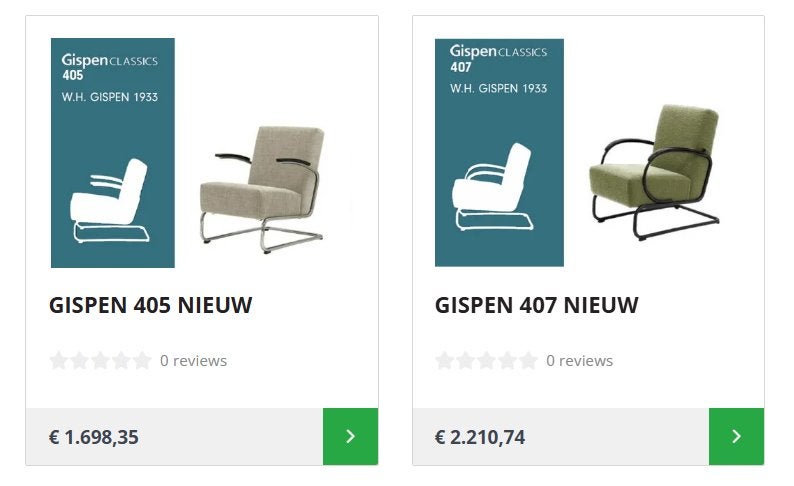 NIEUWE GISPEN fauteuils, Ophalen, Nieuw, 75 tot 100 cm, Stof
