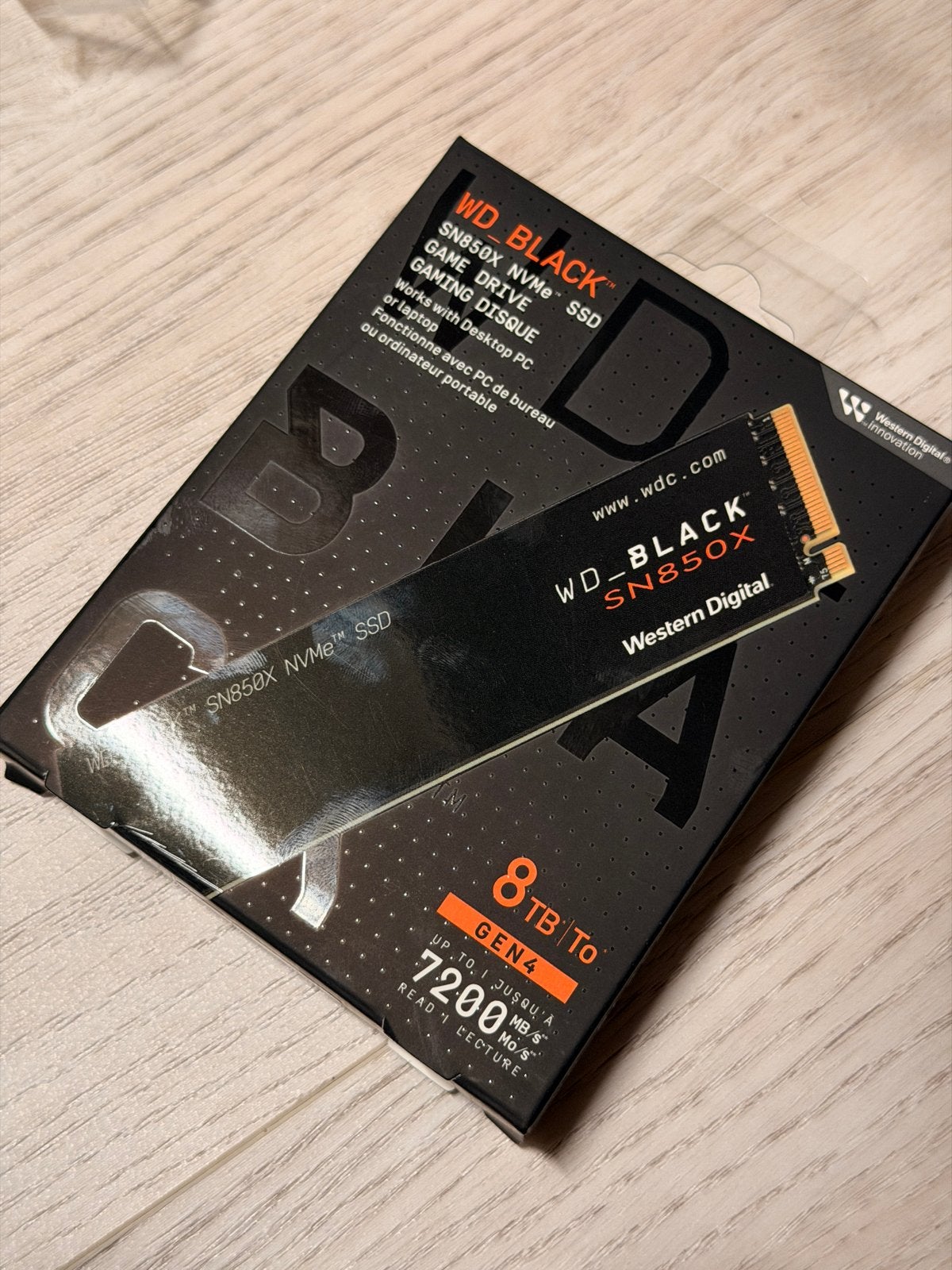 WD Black SN850x 8TB PCIe Gen 4 NVMe SSD, Computers en Software, Harde schijven, Ophalen, Intern, Server, SSD