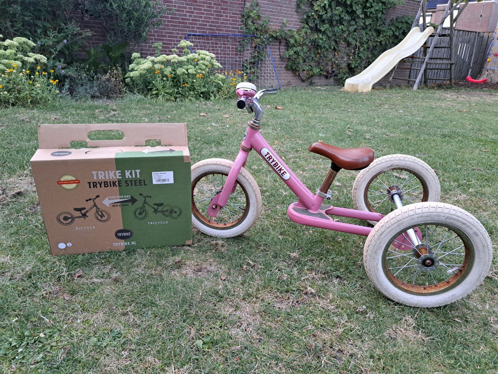 Trybike Steel 2-in-1 Loopfiets/Driewieler Roze, Ophalen, Gebruikt, Loopfiets