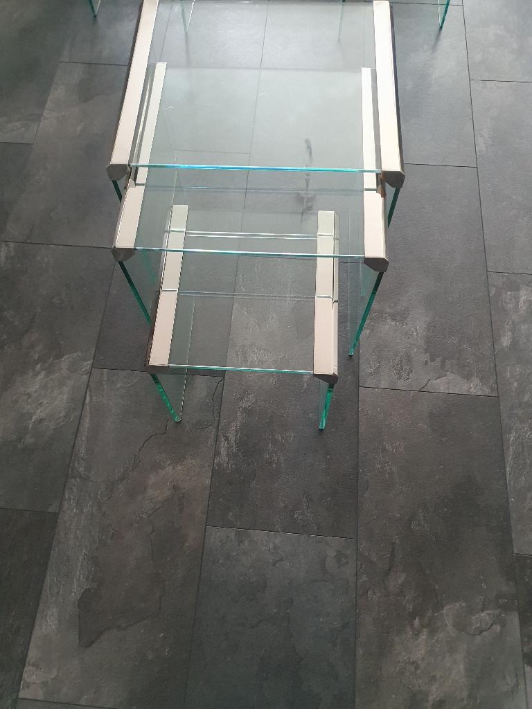 2 set van 2/3 bijzettafels /salontafel Galotti & Radice, Minder dan 45 cm, Minder dan 55 cm, Ophalen of Verzenden, Rechthoekig