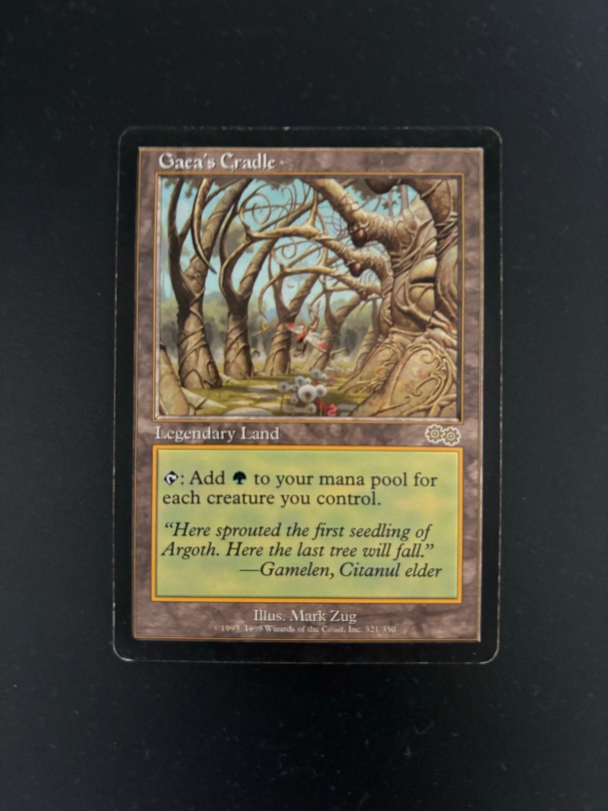 Gaea's Cradle - Urza's Saga - MTG, Ophalen of Verzenden, Gebruikt, Losse kaart