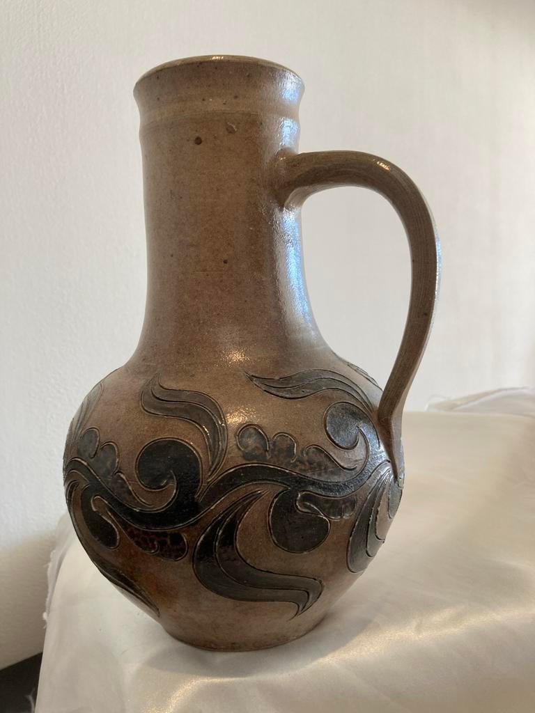 Aardewerk oorkan met ingekraste patronen (sgraffito), Antiek en Kunst, Ophalen of Verzenden