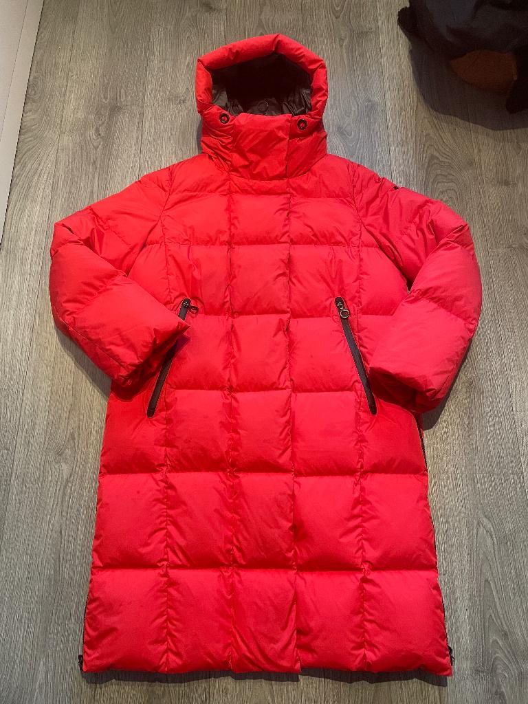 GOLDBERGH dames rode lange parka dons ski winterjas mt 42, Maat 42/44 (L), Ophalen of Verzenden, Zo goed als nieuw, Goldbergh
