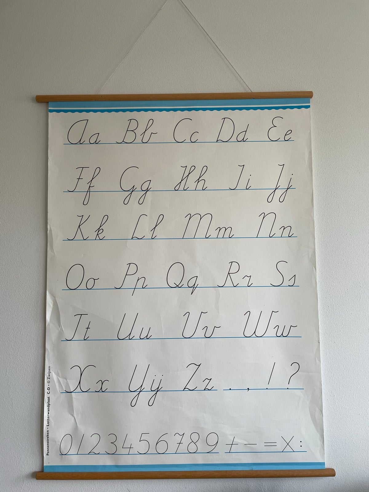 Vintage Schoolplaat Pennenstreken Letterwandplaat, Ophalen of Verzenden, Overige thema's