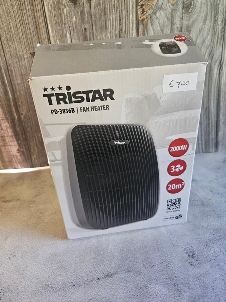 Tristar PD-3836B Ventilator Kachel 2000W - Nieuw in doos, Minder dan 30 cm, Tristar, Onbekend, Minder dan 60 cm