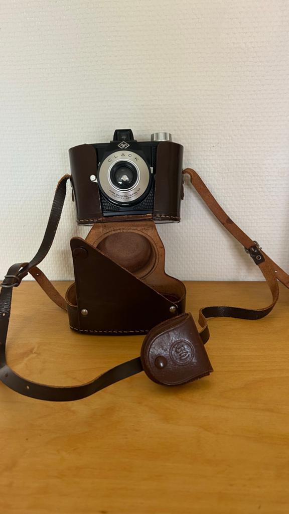 Agfa Clack camera met lederen tas, Ophalen of Verzenden, Zo goed als nieuw, Compact, Overige Merken