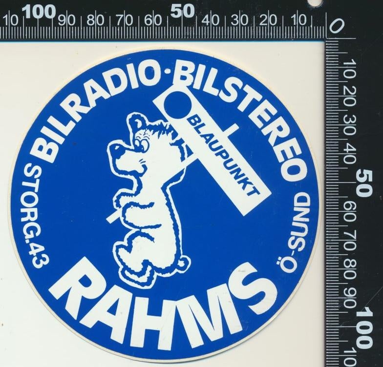 Sticker: Bilradio Bilstereo - Blaupunkt - Rahms, Ophalen of Verzenden, Zo goed als nieuw, Bedrijf of Vereniging