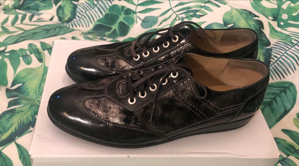 Durea zwarte veterschoenen 6143 wijdte H, maat 7,5 (41), Zwart, Overige typen, Ophalen of Verzenden, Gedragen