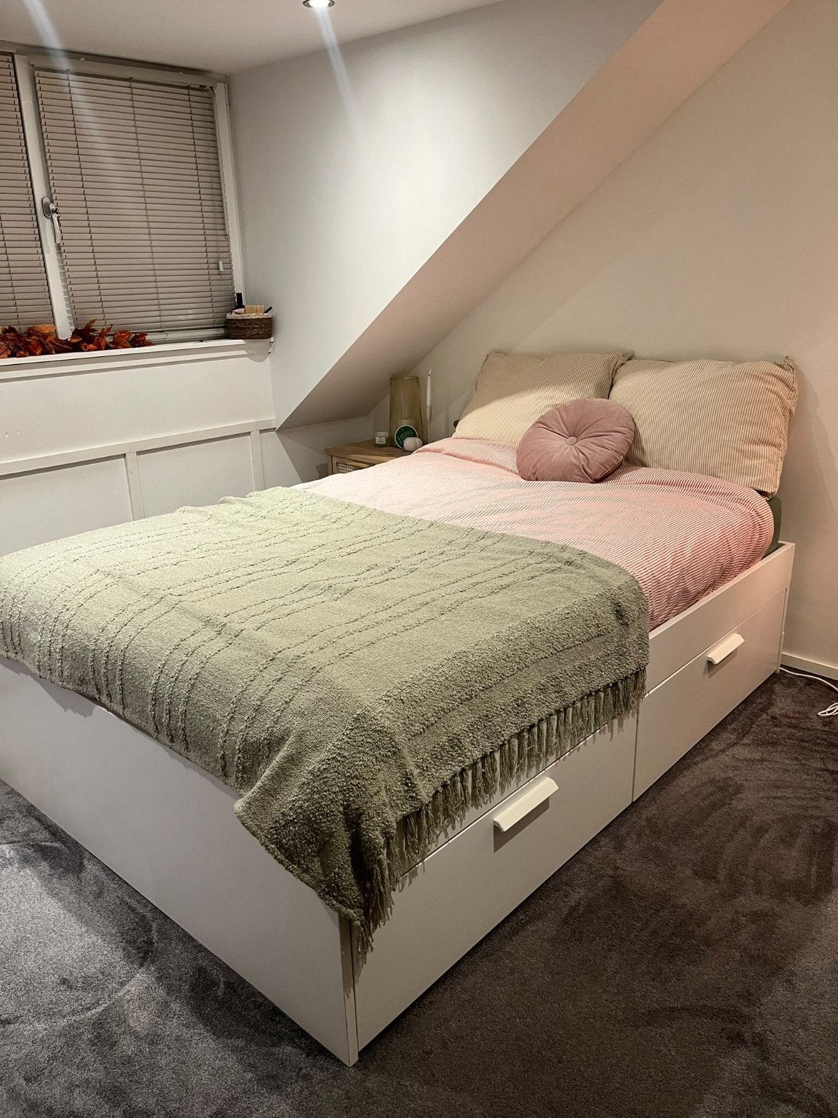 IKEA Brimnes bedframe 140x200 met 4 opberglades, Huis en Inrichting, Slaapkamer | Bedden, Ophalen, Wit, Tweepersoons, 140 cm