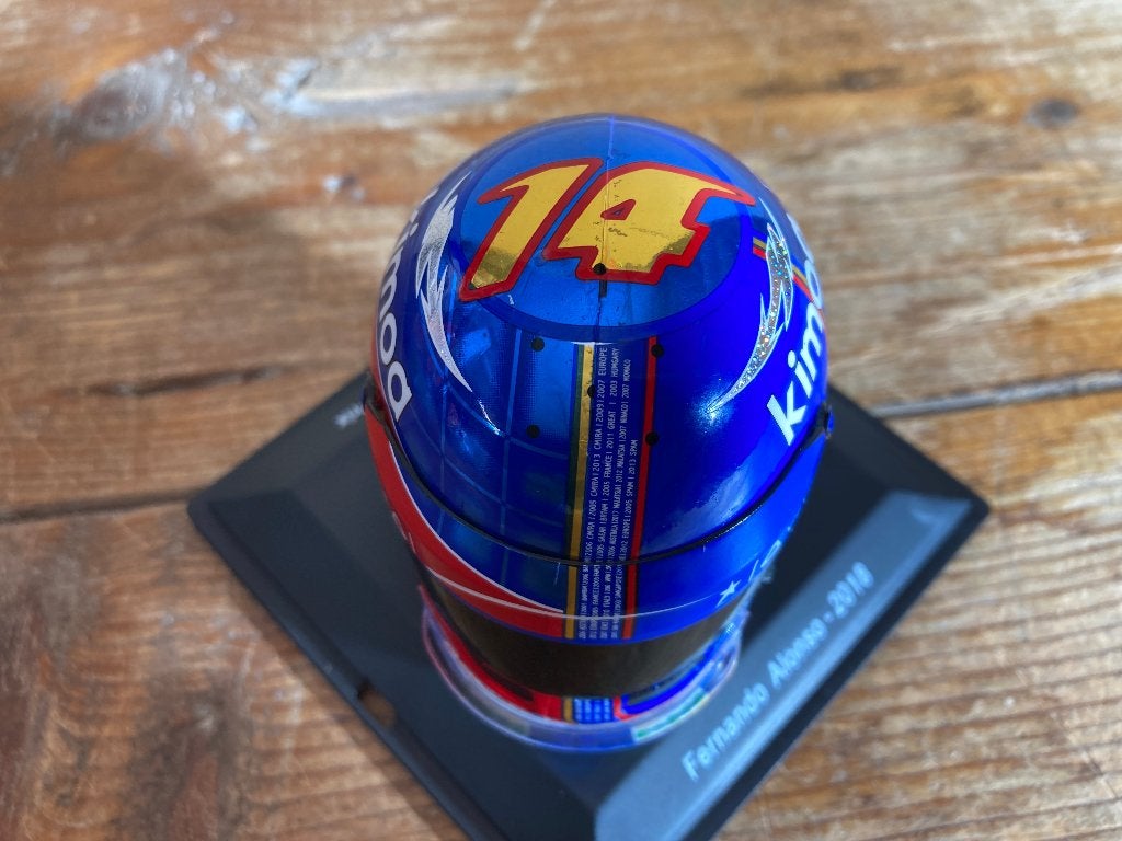 Fernando Alonso 2018 1:5 helm Mclaren Honda 1/5 helmet F1, Verzamelen, Ophalen of Verzenden, Nieuw, Formule 1