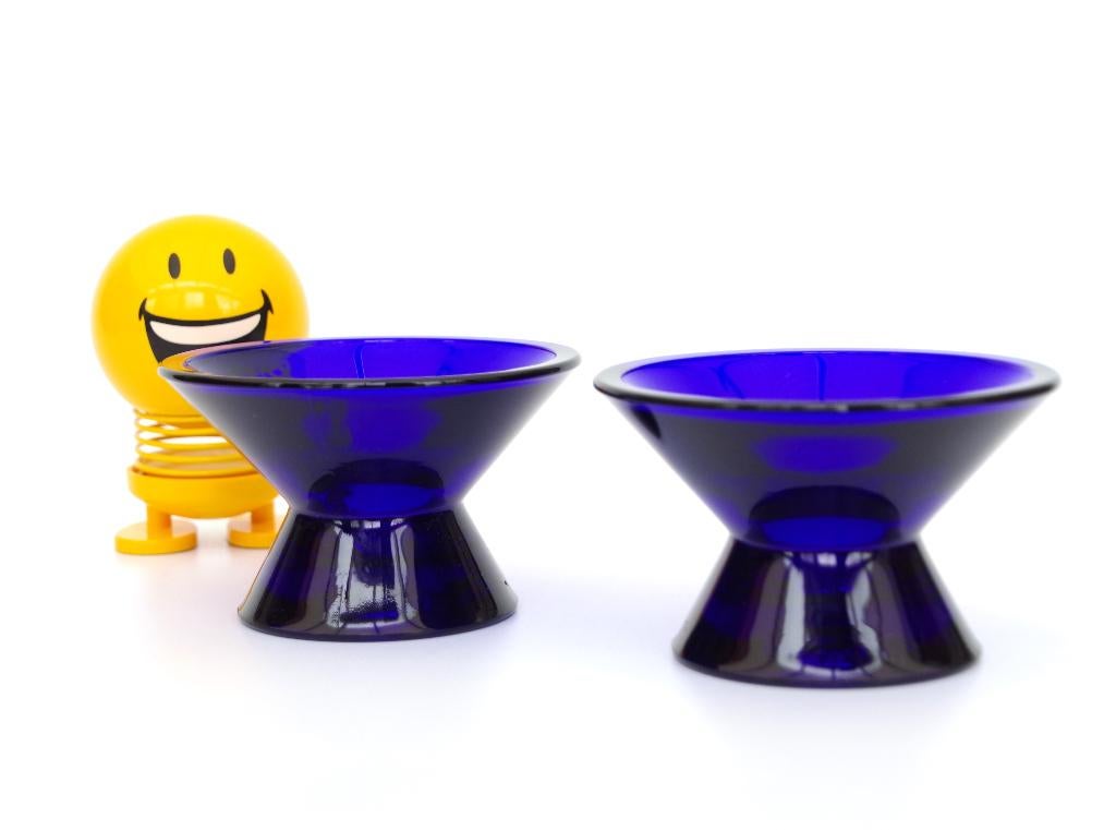 Iittala - Kaj Franck - 2 Kartio kandelaars ( donkerblauw), Overige materialen, Gebruikt, Blauw, Ophalen of Verzenden
