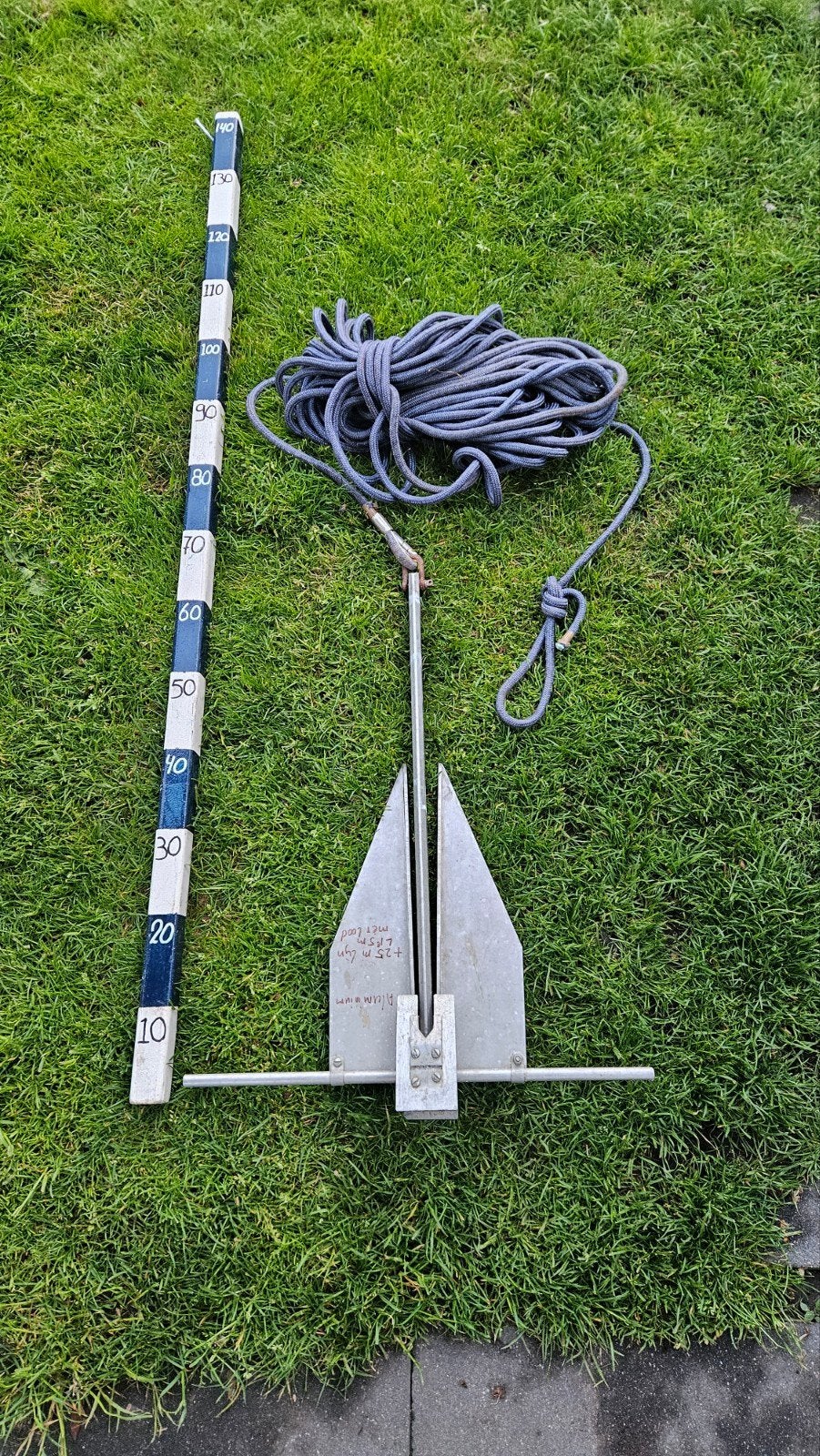 Bijzonder aluminium anker met loodlijn., Ophalen of Verzenden, Overige typen