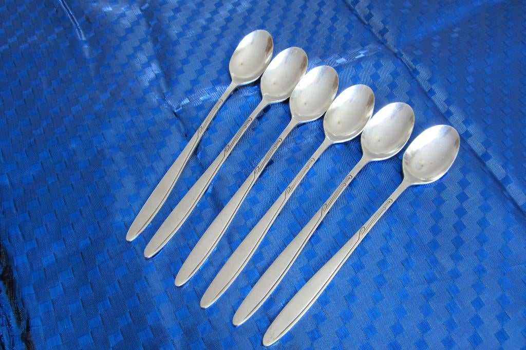 6 ijslepel,sorbetlepel,la macchiato,19cm AmeFA stainless, Gebruikt, Ophalen of Verzenden, Rvs of Chroom, Vaatwasserbestendig