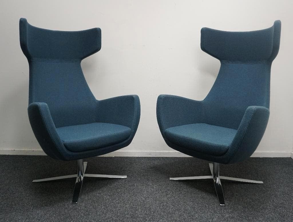 Ahrend Design Fauteuil | Petrol | Relax Stoel | Draaibaar, Gebruikt, -, 75 tot 100 cm, Ophalen of Verzenden