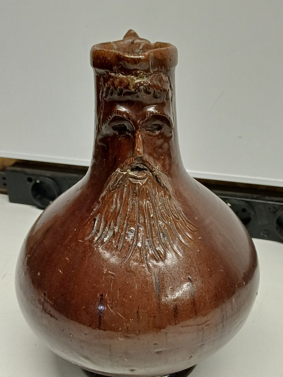 Antieke Baardmankruik 19e Eeuw - Uniek Verzamelobject, Antiek en Kunst, Ophalen of Verzenden