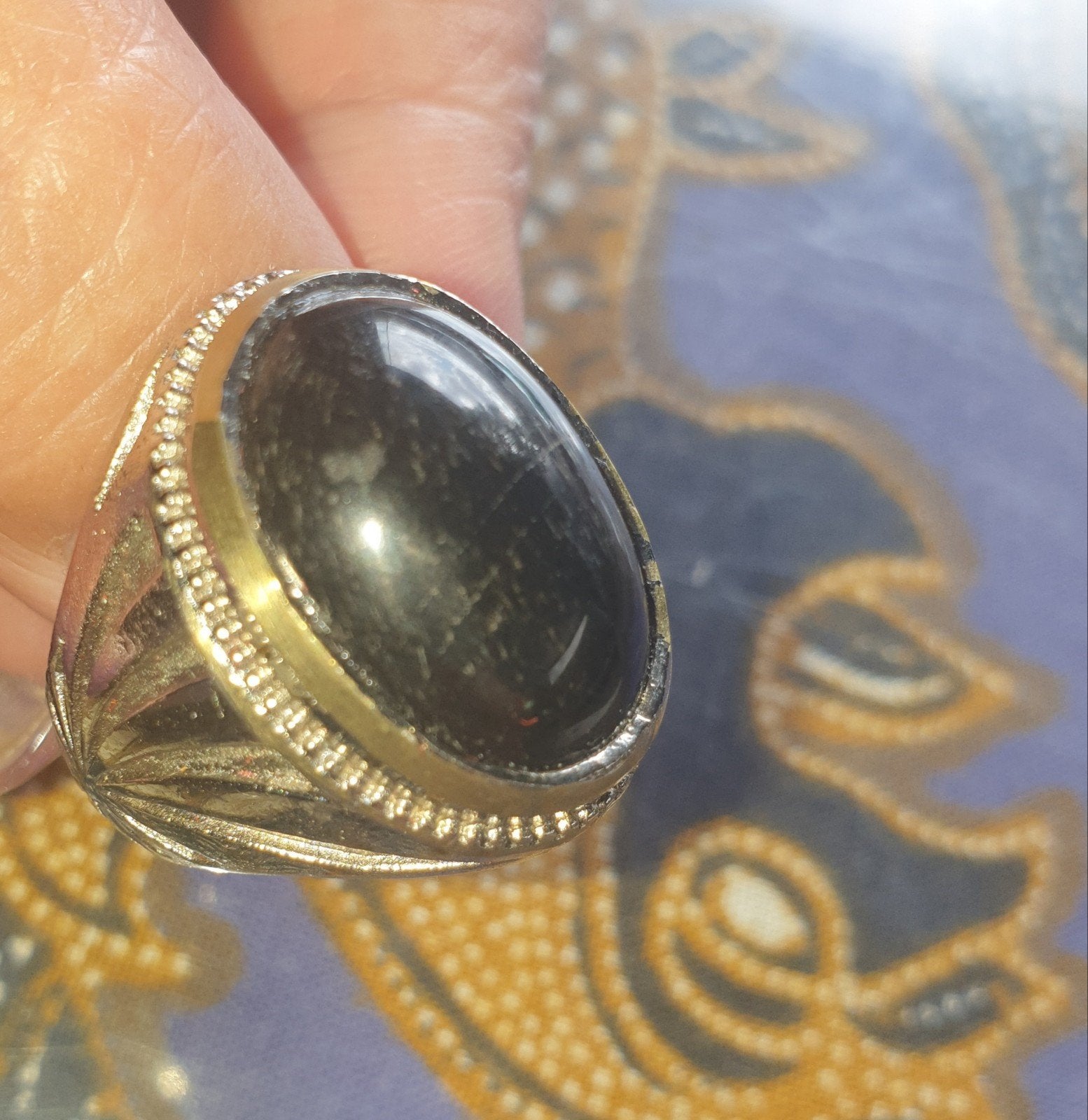 Ring maat 17,5 batu akik Galih Kelor Indonesië, Verzenden, Nieuw, 17 tot 18, Dame of Heer