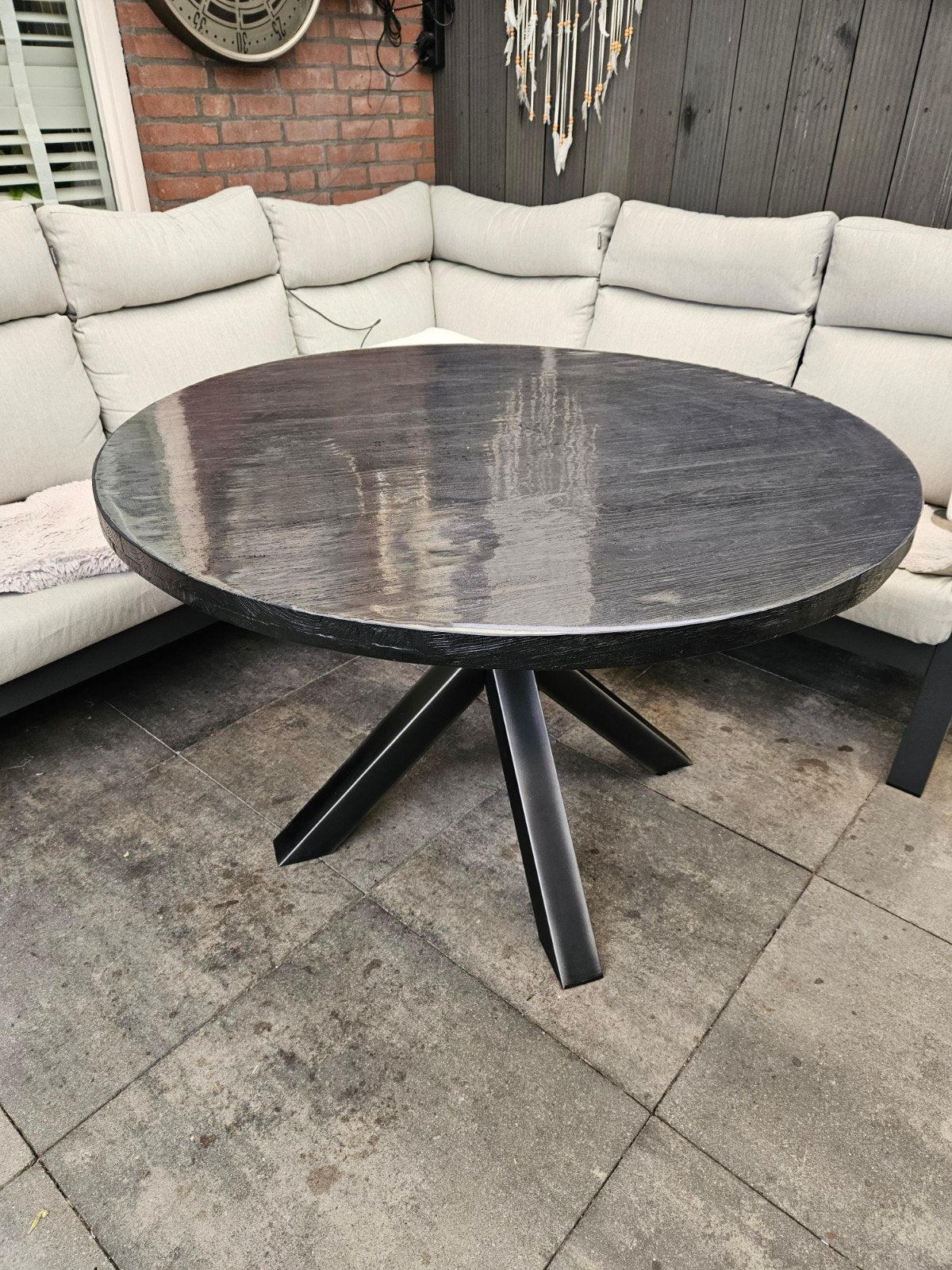 Mooie ronde eettafel, Ophalen, Rond, Vier personen, 100 tot 150 cm
