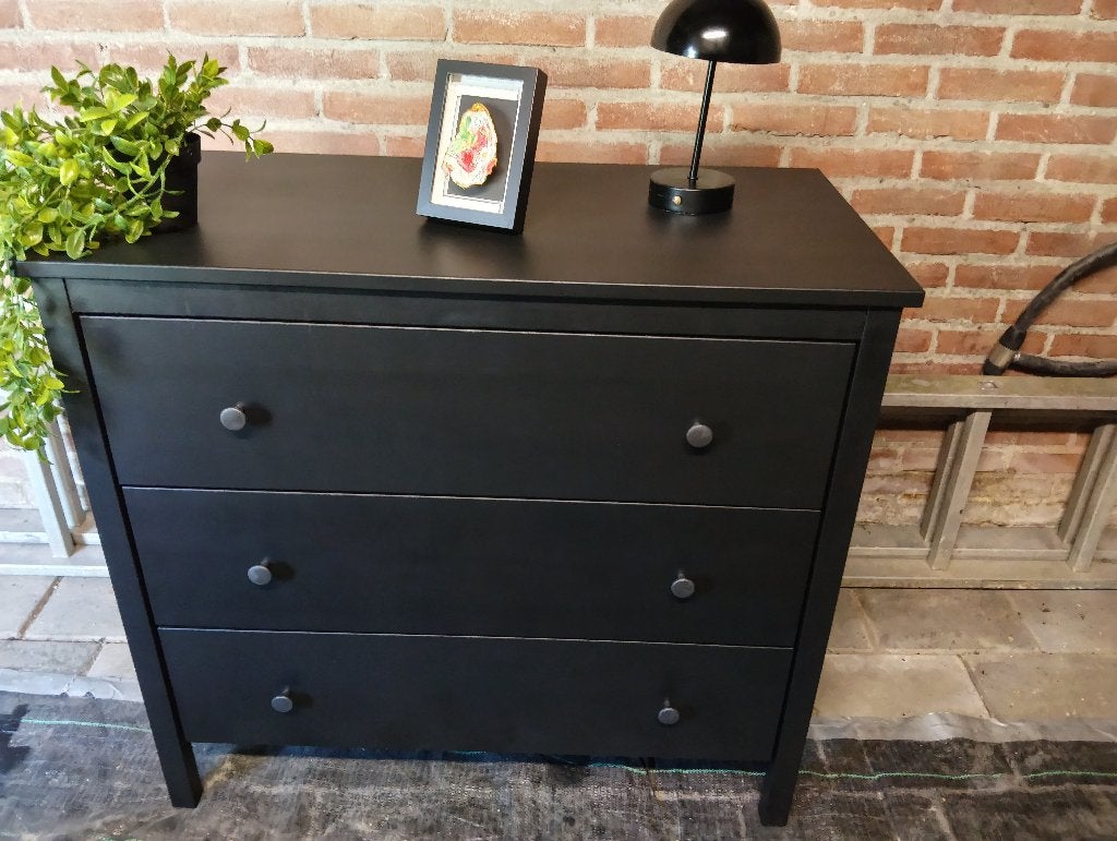 Zwarte Koppang ikea ladekast - 3 lades -, Ophalen, Gebruikt, 50 tot 100 cm, 3 of 4 laden