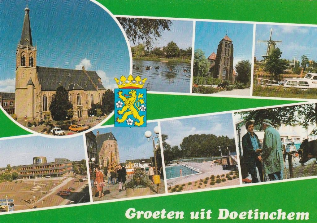 DOETINCHEM Kerk Gemeentehuis Zwembad Molen Groeten, Verzenden, 1980 tot heden, Ongelopen, Gelderland