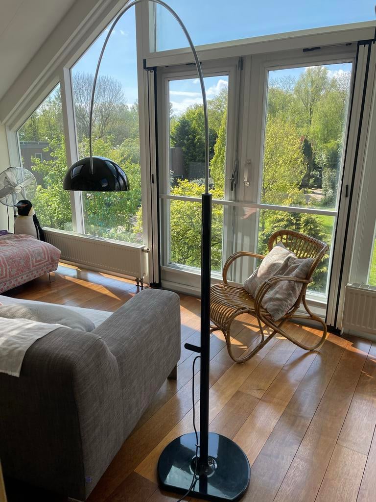 Joe Colombo booglamp - Vintage design vloerlamp, Huis en Inrichting, Lampen | Vloerlampen, Ophalen, Gebruikt, Metaal, 200 cm of meer