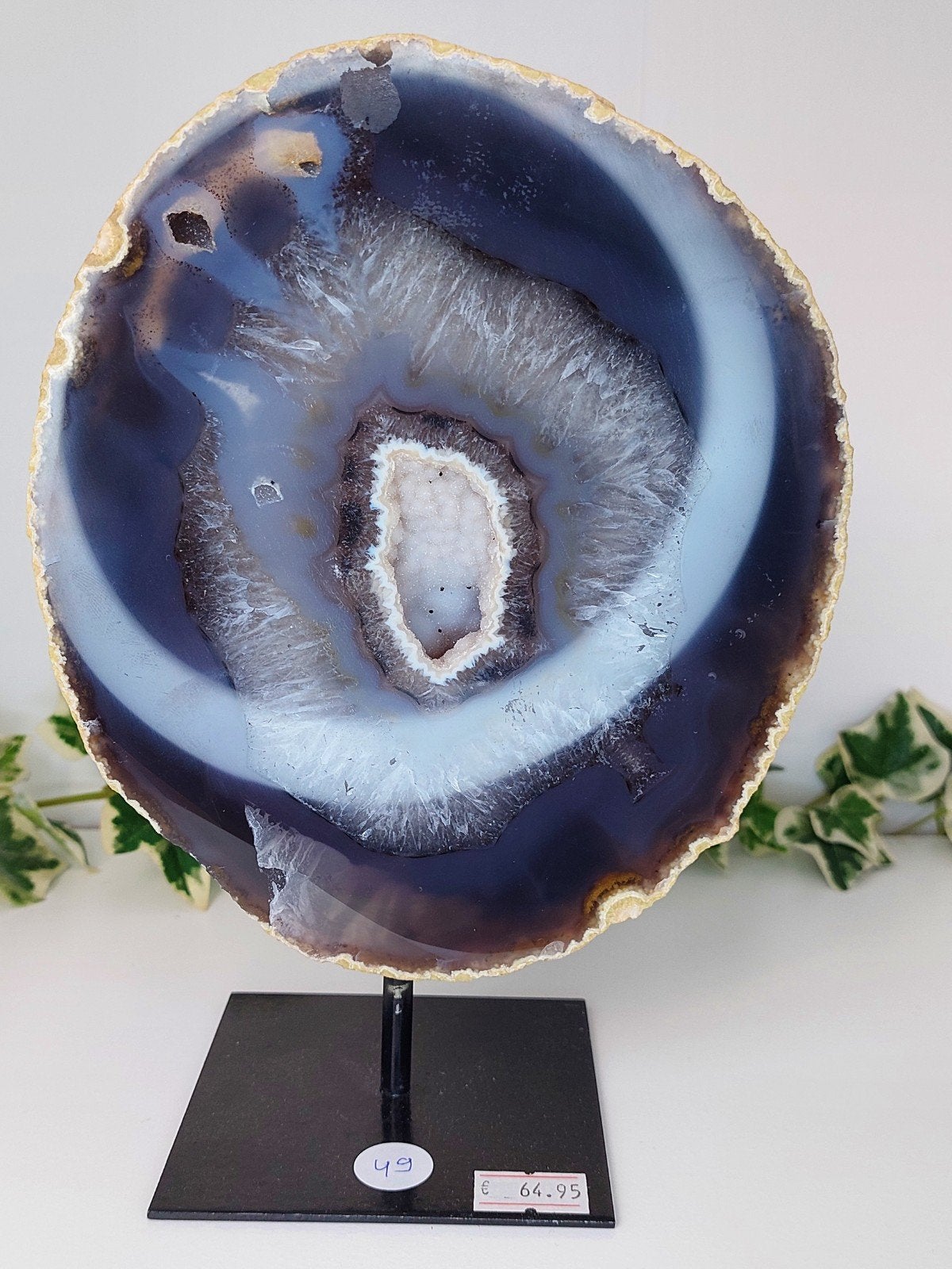 Grote agaat geode op standaard., Verzamelen, Ophalen of Verzenden, Mineraal