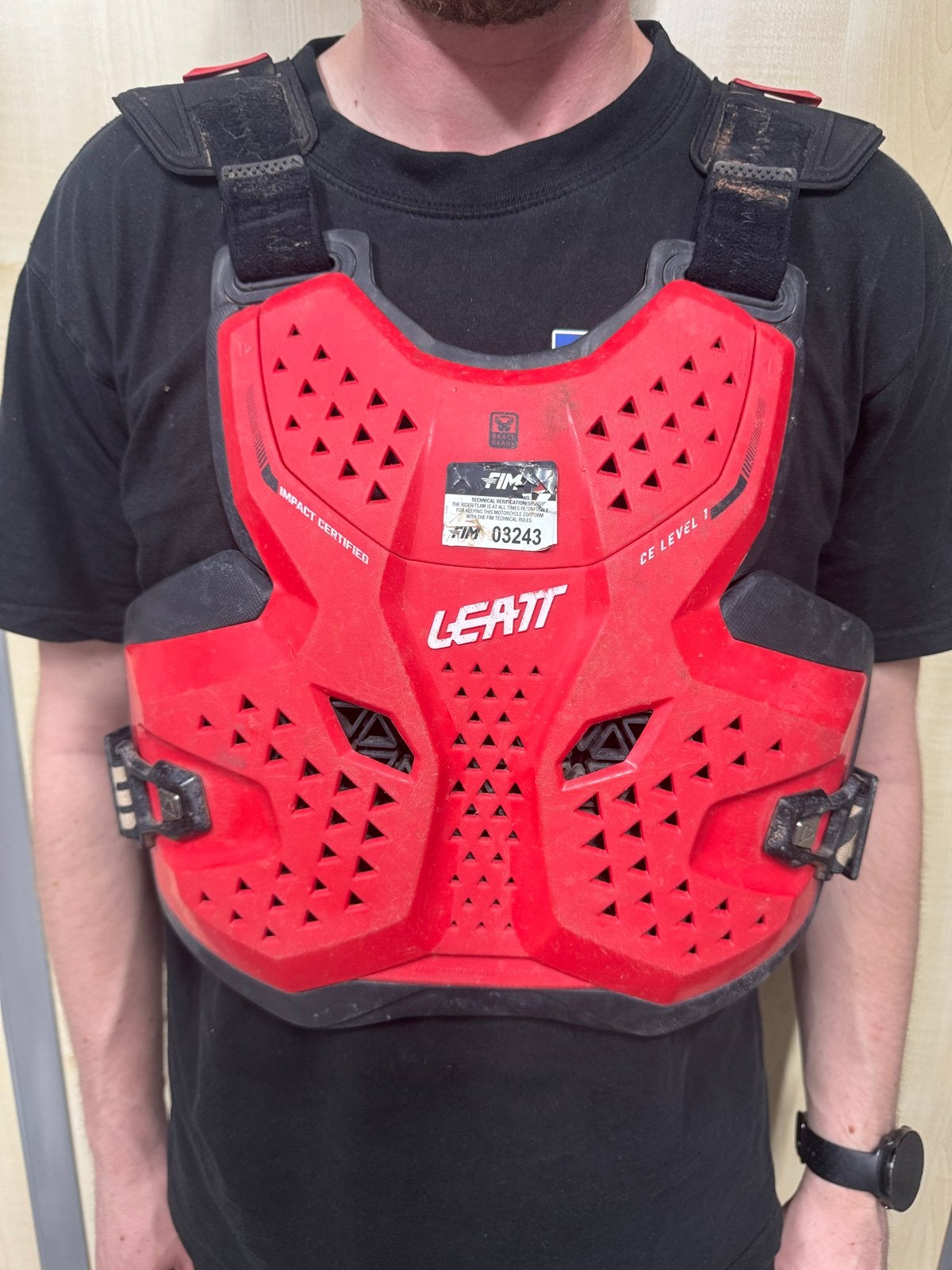 Leatt Chest Protector 3.5 Red - Borst- en rugbeschermer, Ophalen of Verzenden, Tweedehands, Heren, Overige typen
