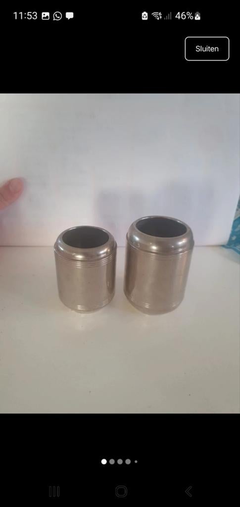 Set van 2 vintage verzilverde potjes/bekers van Daalderop, Ophalen of Verzenden