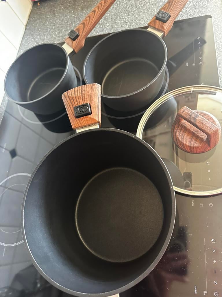 Bardani kampeer-pannenset (3-delig) Zo goed als nieuw, Ophalen of Verzenden, Zo goed als nieuw, Rvs, Pannenset