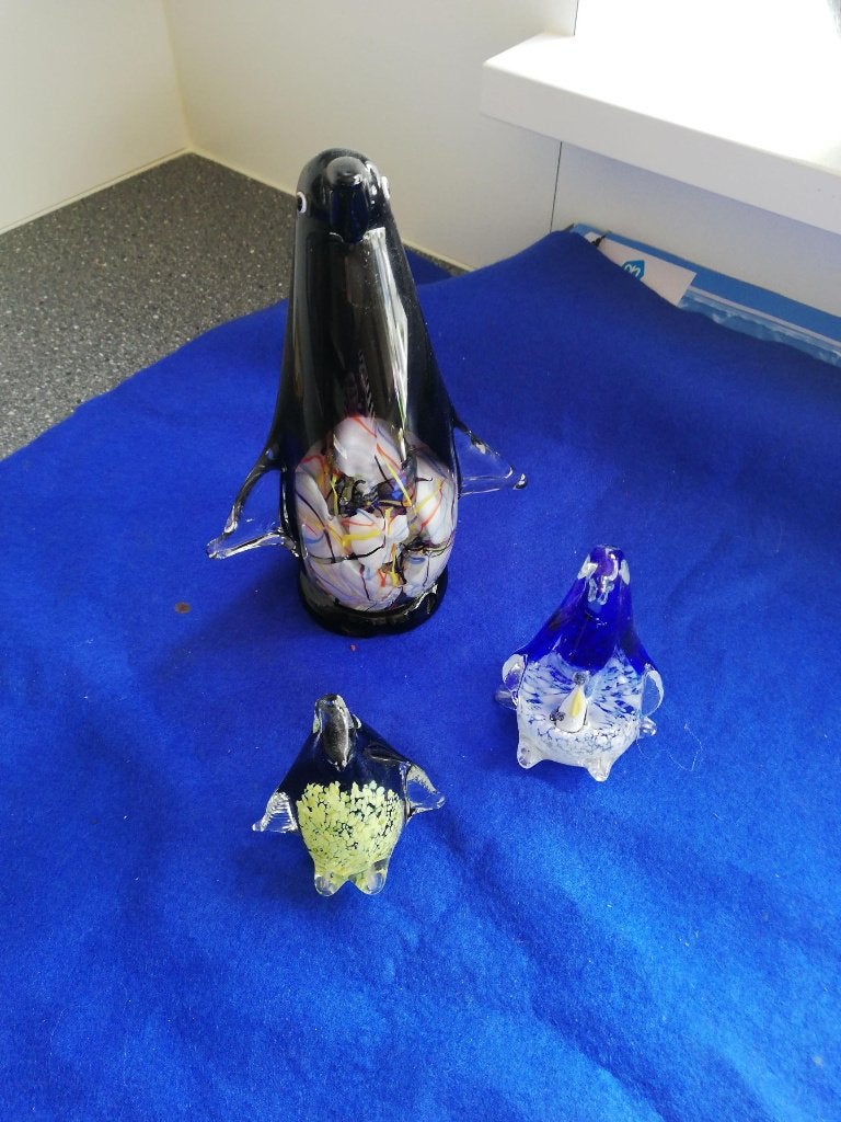 glazen pinguins 22cm 11cm 10cm, Ophalen