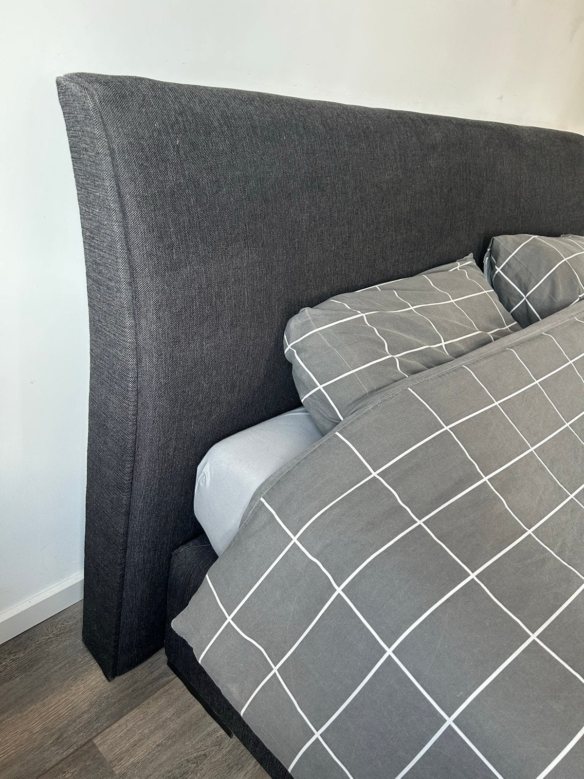 Tweepersoons boxspring bed met hoofdbord, Ophalen, Gebruikt, Tweepersoons, 200 cm